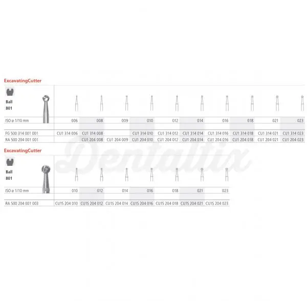 Fresa dental RCU80021/6