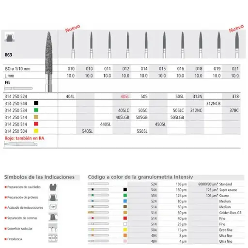 [IT20802-L] Fresa dental FGB505L/6
